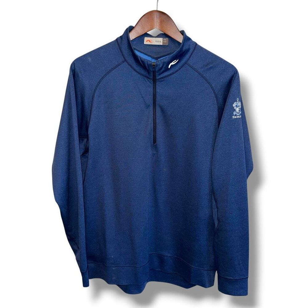 KJUS Navy Blue 1/4 Zip Performance Golf Sweater Men’s Sz M